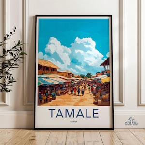 Tamale Ghana Market Scene, Colorful Wall Art Print, African Market Poster, Travel Photography, Vibrant Home Decor, Cultural Artwork