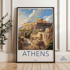 Athens Greece Wall Art, Ancient Ruins Print, Acropolis Poster, Greek History Decor, Architectural Landmark, Historical Print