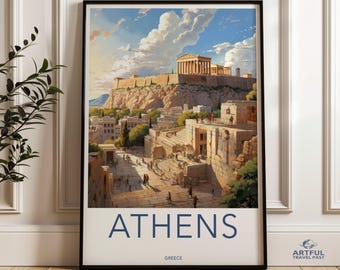 Athens Greece Wall Art, Ancient Ruins Print, Acropolis Poster, Greek History Decor, Architectural Landmark, Historical Print