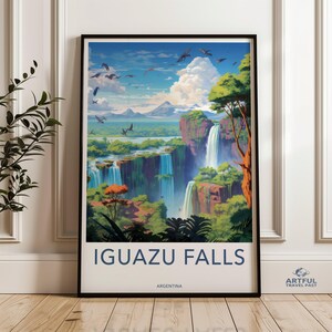 Iguazu Falls Wall Art, Argentina Nature Poster, Scenic Landscape Print, Waterfall Art, Home Decor, Travel Photography