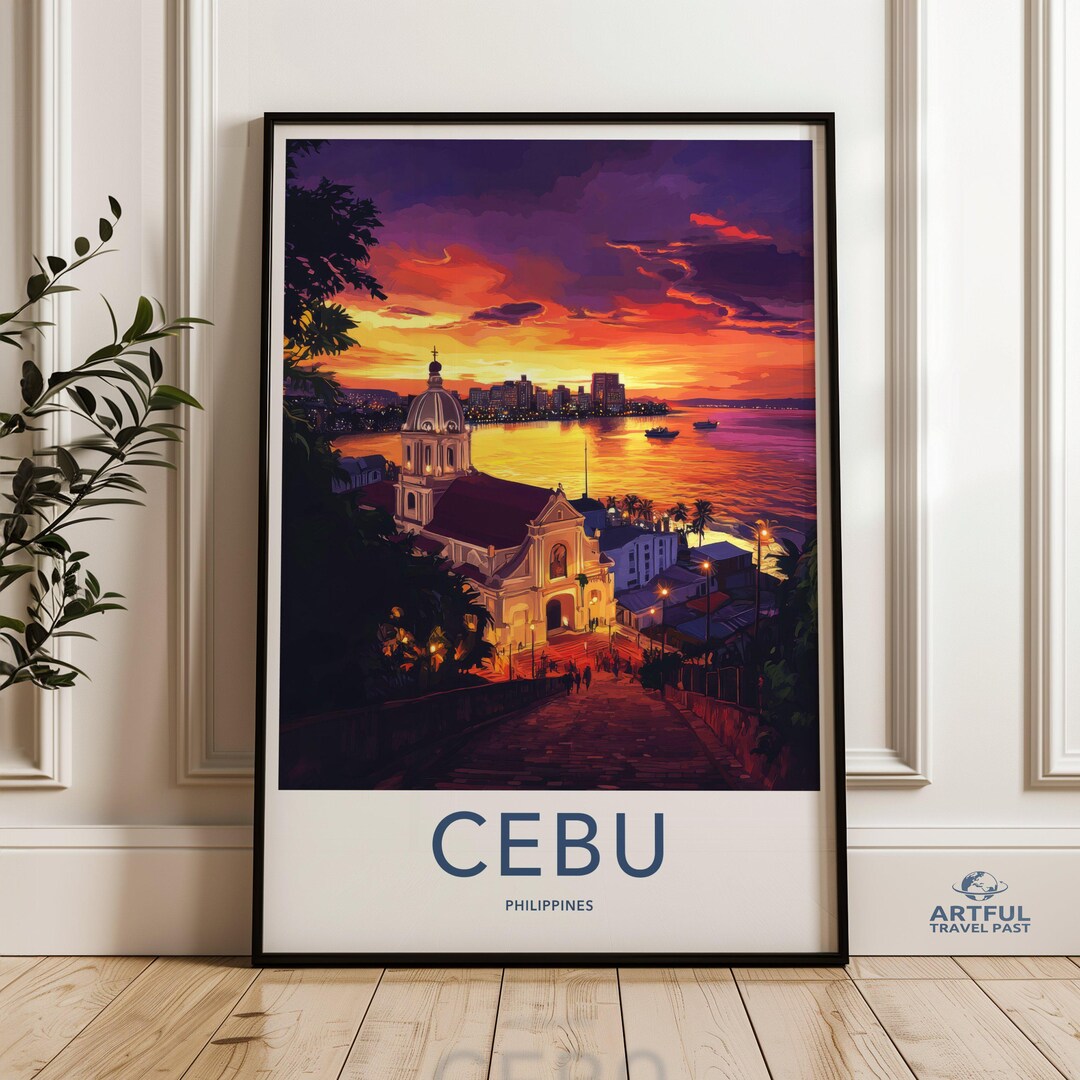 Stunning Cebu Philippines Sunset Cityscape Wall Art, Colorful Cebu ...