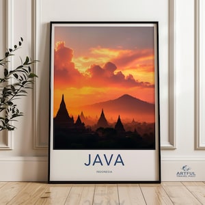 Java Wall Art Print, Indonesia Travel Poster, Java Island Art, Java Souvenir, Java Decor, Indonesia Wall Decor, Travel Wall Art