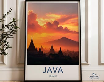 Java Wall Art Print, Indonesia Travel Poster, Java Island Art, Java Souvenir, Java Decor, Indonesia Wall Decor, Travel Wall Art