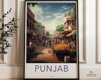 Punjab Wall Art, Indian Market Scene, Cultural Landmark Print, Historical Punjab Decor, Vibrant Street Poster, Architectural Wonders, India
