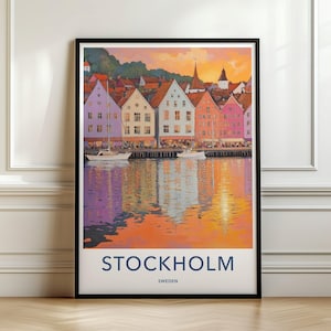 Skansen Stockholm Vintage Travel Poster: Sweden Retro Wall Art - Etsy