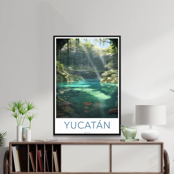 Yucatan_Mexico Wall Art, Yucatan Print, Mexico Printable Wall Art, Digital Download, Yucatan Peninsula Poster, Scenic Nature, Cenotes