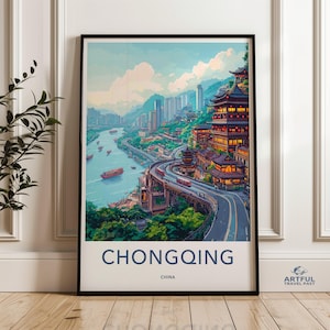 Chongqing Wall Art, China Print, Asian Cityscape, Travel Poster, Unique Home Decor, Modern Wall Decor, China Wall Art, Travel Art, City Art