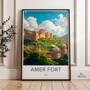 Amer Fort Wall Art, India Wall Decor, Jaipur Architecture Print, Indian Palace Poster, Travel Photography, Landscape Art, Home Decor, Wall