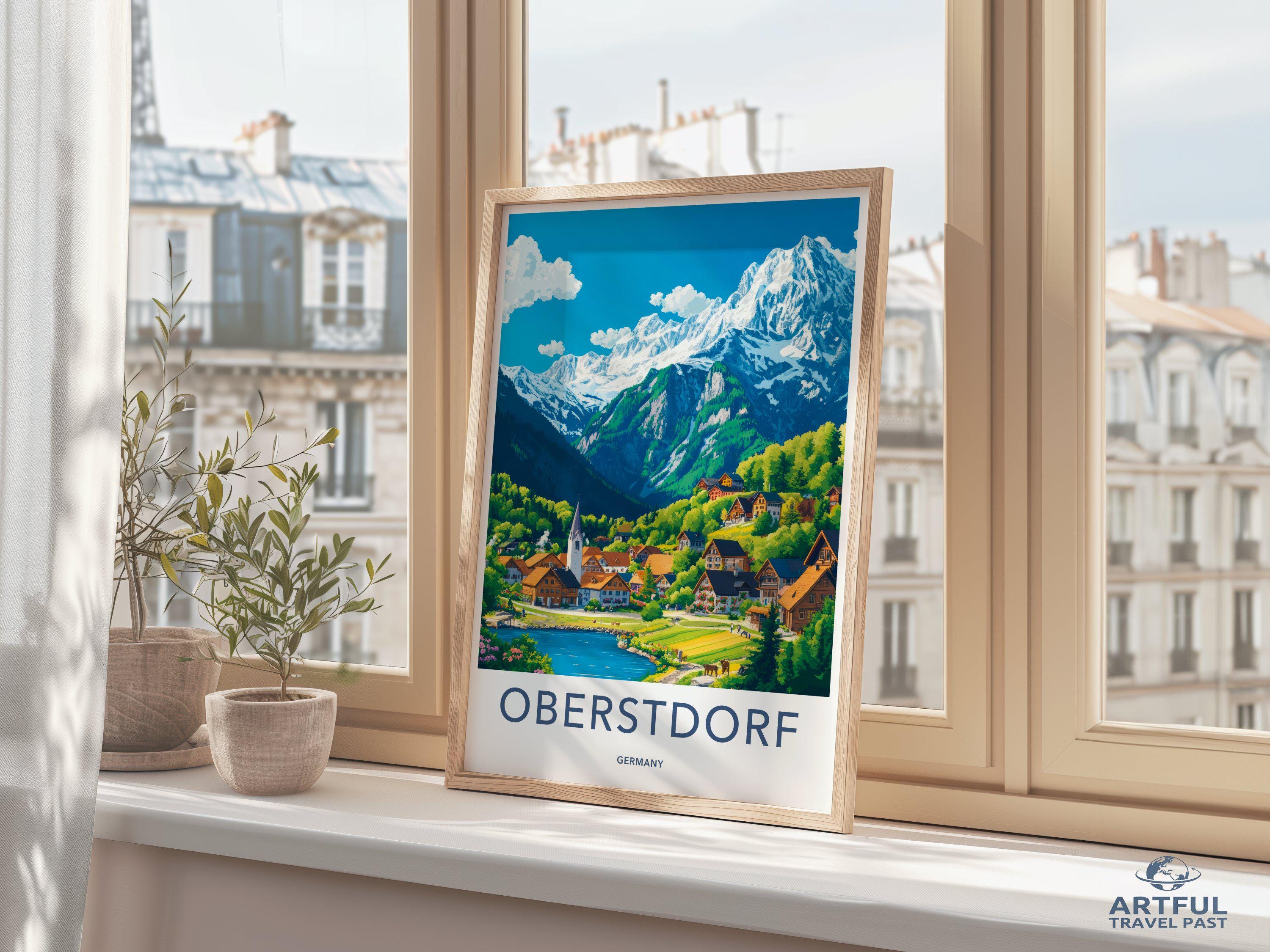 Scenic Oberstdorf Germany Poster, Beautiful Alpine Wall Art