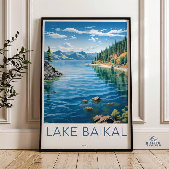 美しいバイカル湖のウォールアート、自然ポスター、風景プリント、海岸