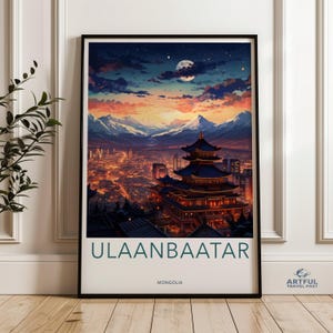 Stunning Ulaanbaatar Wall Art, Ulaanbaatar City Skyline Poster, Night View Wall Decor, Scenic Mongolian Landscape Print, Historic and