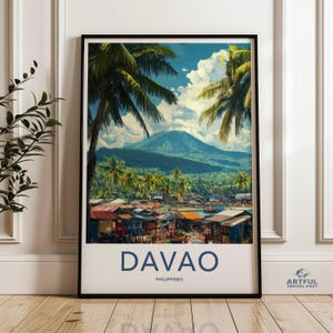Davao Philippines Wall Art Print Home Decor, Davao Philippines Poster Artwork, Vibrant Davao Philippines Scenic Wall Art