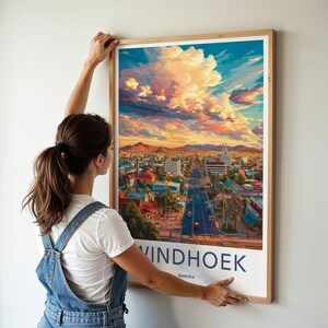 Windhoek Namibia Wall Art, Cityscape Print, Sunset Urban Decor, Colorful Landscape Poster, Home Office Decor, Namibia Travel Gift image 8