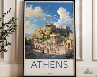 Athens Greece Wall Art, Historical Landmark Decor, Ancient Greek Architecture, Acropolis of Athens Print, Home Decor