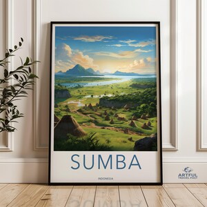 Sumba Indonesia Scenic Landscape Wall Art, Beautiful Natural View Poster, Tropical Paradise Home Decor, Travel Photography Print