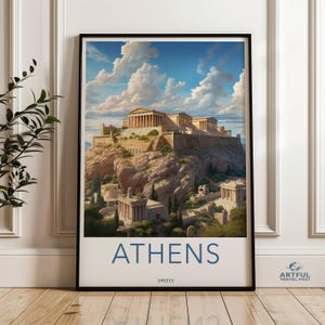 Athens Greece Wall Art, Acropolis of Athens Poster, Historic Landmark Print, Ancient Greece Decor, Cultural Heritage Artwork