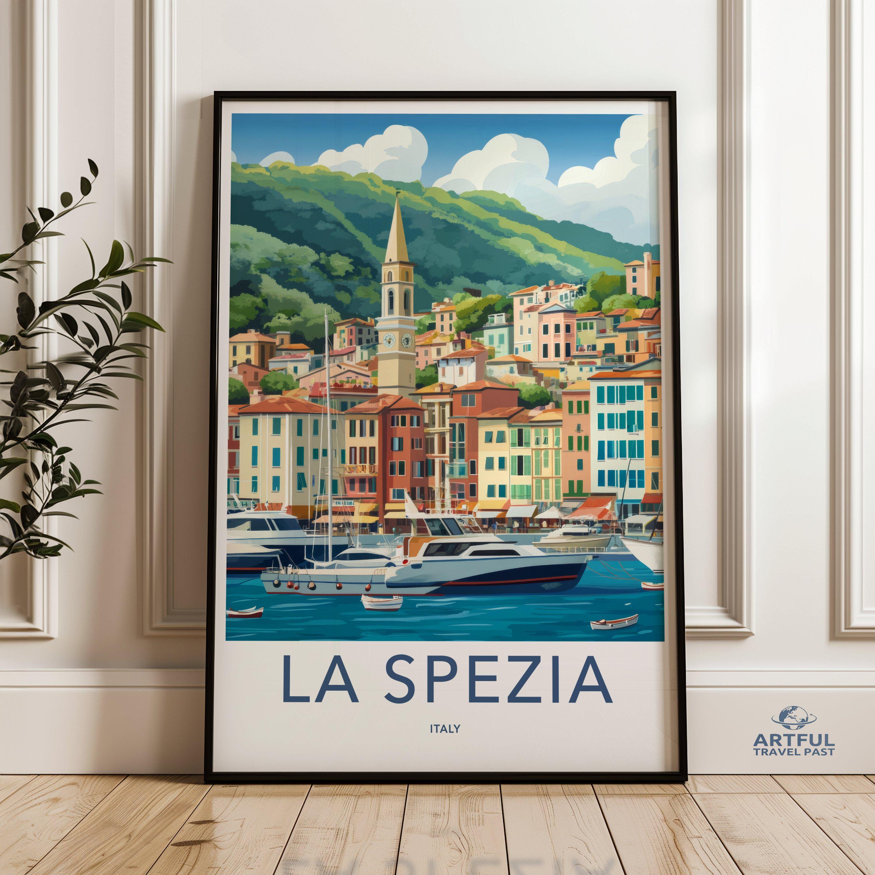イタリア沿岸の町のアート、風景画の壁画、ラ・スペツィア（イタリア 