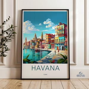 Havana Cuba Coastal Cityscape Wall Art Print, Scenic Travel Poster, Colorful Havana Artwork for Home Decor, Vibrant Cuban City View