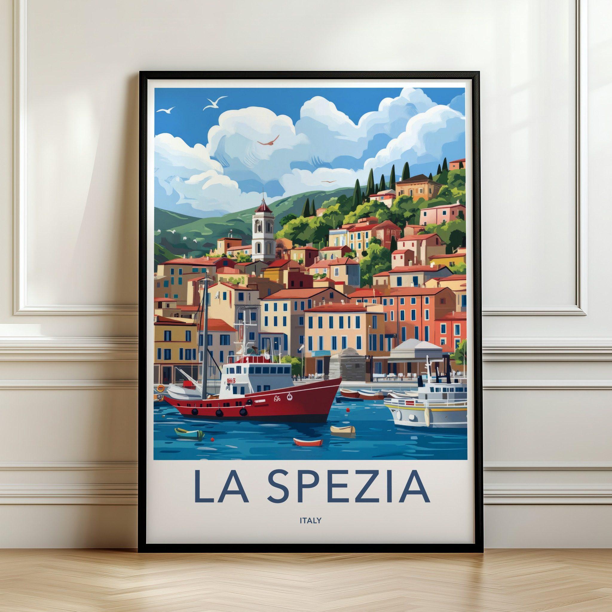 La Spezia Italy Wall Art, Italian Riviera Poster, Coastal Town