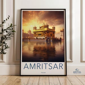 Amritsar Wall Art, Golden Temple Poster, Historical Art Print, Punjab Scenic Decor, Indian Cultural Landmark, Travel Photography Art