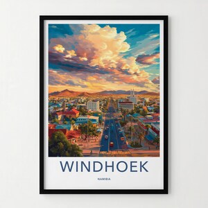 Windhoek Namibia Wall Art, Cityscape Print, Sunset Urban Decor, Colorful Landscape Poster, Home Office Decor, Namibia Travel Gift image 9