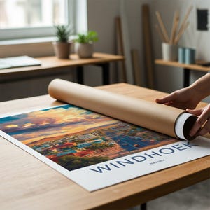 Windhoek Namibia Wall Art, Cityscape Print, Sunset Urban Decor, Colorful Landscape Poster, Home Office Decor, Namibia Travel Gift image 6