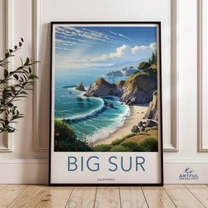 Big Sur California Coastline Wall Art, Beach Ocean Cliffs Print, Coastal Landscape Poster, Nature Scenery Home Decor