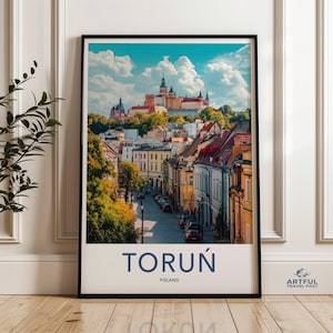 Torun Poland Wall Art Print, Historic Cityscape Poster, European Travel Decor, Vibrant Urban Landscape, Art for Home Decor