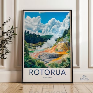 Rotorua New Zealand Wall Art, Scenic Landscape Print, Nature Poster, Travel Photography, Home Decor