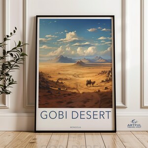 Gobi Desert Wall Art, Mongolia Landscape Print, Desert Adventure Decor, Mountain Scenery Poster, Nature Photography Decor