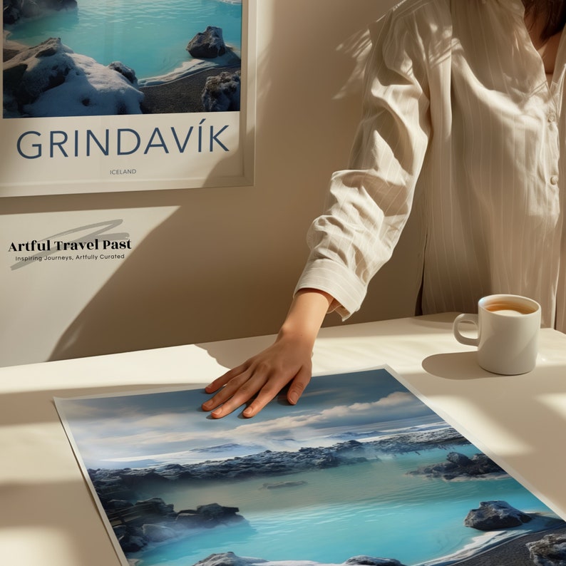 Grindavik Iceland Wall Art, Blue Lagoon Print, Scenic Iceland Poster