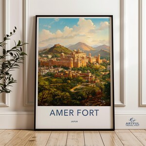 Amer Fort Jaipur Wall Art, India Travel Print, Amber Fort Rajasthan, Indian Architecture, Palace Wall Decor, Travel Photography, Landscape