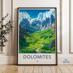 Dolomites Italy Wall Art, Mountain Landscape Print, Scenic Italy Art, Hiking Trail Artwork, Italian Alps Poster, Landscape Wall Decor