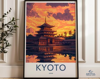Kyoto Japan - Vintage Travel Poster - Etsy 日本