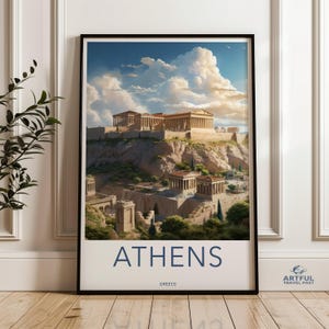 Athens Greece Cityscape Wall Art, Historical Landmark Wall Decor, Ancient Architecture Poster, Greek Culture Print, Travel Souvenir