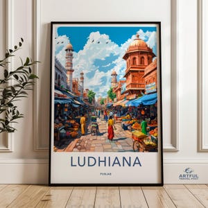 Ludhiana Punjab India Wall Art, City Street Scene, Indian Marketplace, Travel Photography, India Print, Indian Architecture, Home Decor