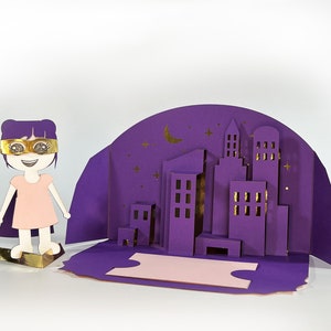 Cartão pop-up de super-herói da Z