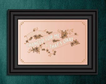 Things Have Changed by Panic At The Disco Lyrics Digital Art Print | Printable | Instant Download | Gift for home | Emo, Goth, Alt, Pop Punk
