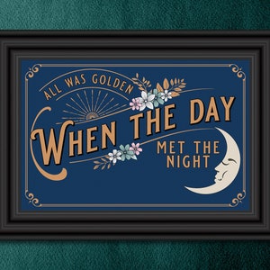 Day Met The Night by Panic At The Disco Lyrics Digital Art Print | Printable | Instant Download | Gift for home | Emo, Goth, Alt, Pop Punk