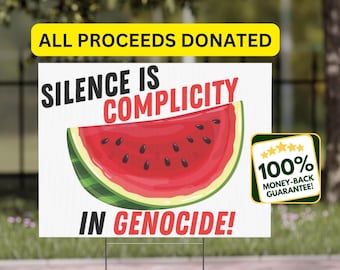 Palestine Lawn Sign, Palestine watermelon sign, free Palestine protest, brand that supports Palestine, donate to Palestine, not a watermelon