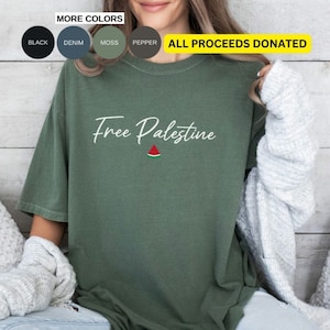 Free Palestine t shirt, Comfort Colors tshirt with minimalist writing, free Palestine Gaza shirt, save Gaza Palestine, Palestine protest