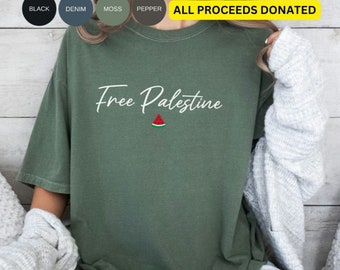 Free Palestine t shirt, Comfort Colors tshirt with minimalist writing, free Palestine Gaza shirt, save Gaza Palestine, Palestine protest
