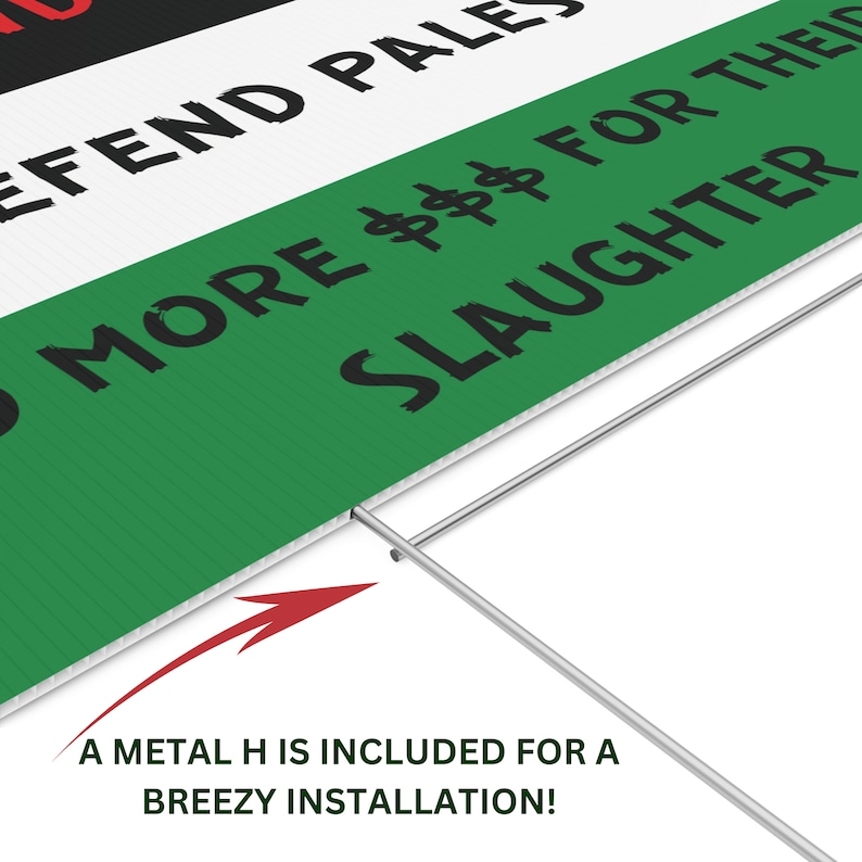 close up of how the sign is made and shows the easy metal h installation