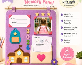 First Day of School Memory Board Sewing Pattern | Handprint Keepsake | Felt Play Mat PDF | Teacher Gift DIY (Digital Download)