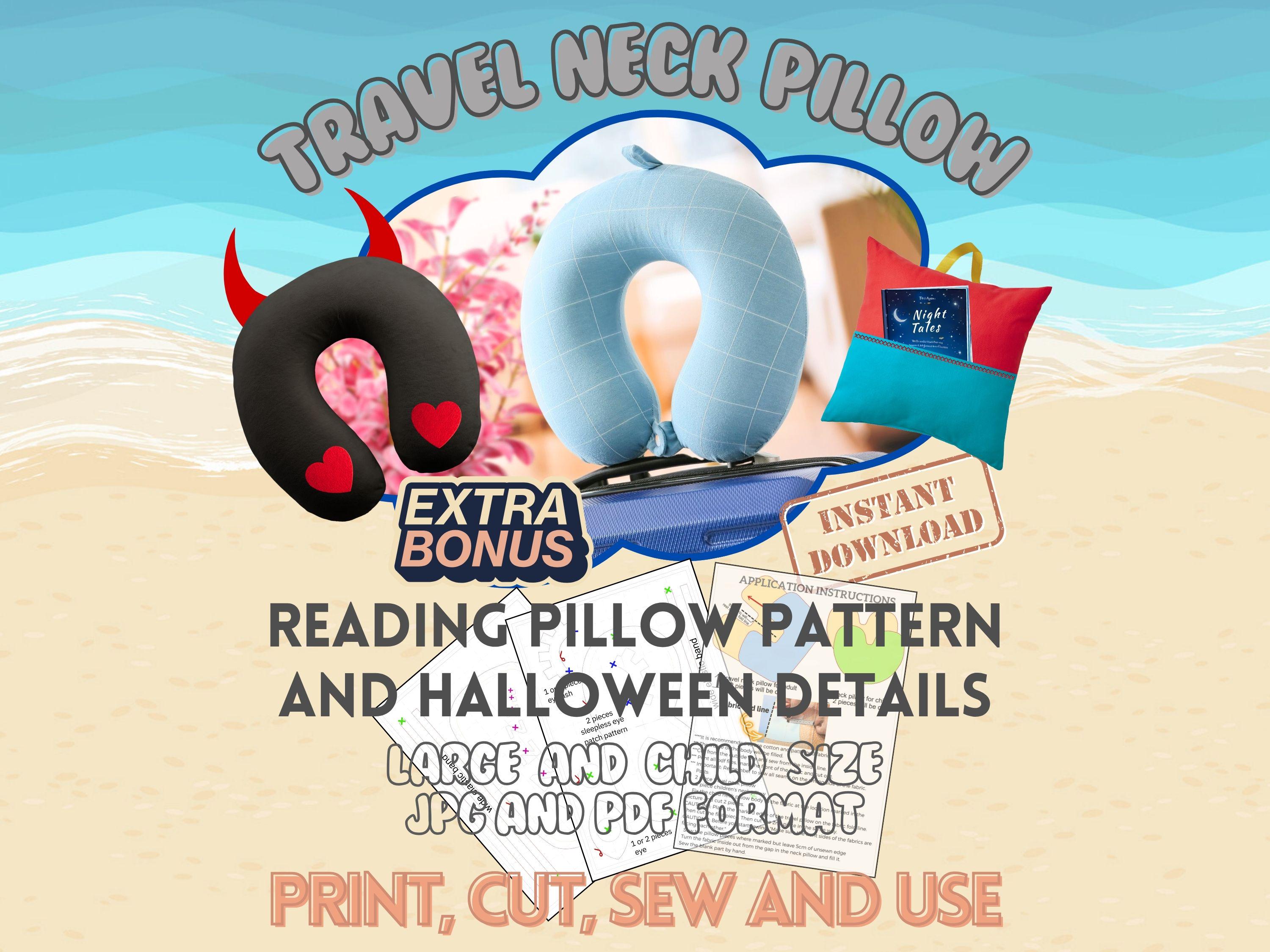 Halloween Travel Neck Pillow Sewing Pattern: Ghost, Pumpkin, Owl Appliqué (PDF Download)