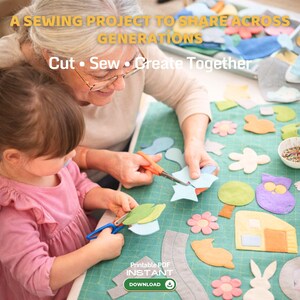 Ocean & Land Animals Kids Play Rug Sewing Pattern, DIY Play Mat PDF, Cut and Sew Felt or Fabric Rug (Digital Download)
