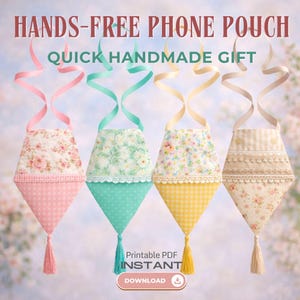 Felt Cell Phone Case Sewing Pattern, Easy Mobile Bag (PDF Pattern)