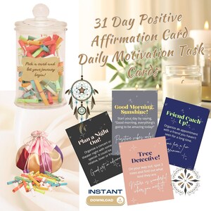 Druckbare Positive Affirmation, Selbstfürsorgekarten für Geschenke zum Vatertag, tägliche Motivationsaufgabenkarte, positives Denken Inspiration Geschenkkarte