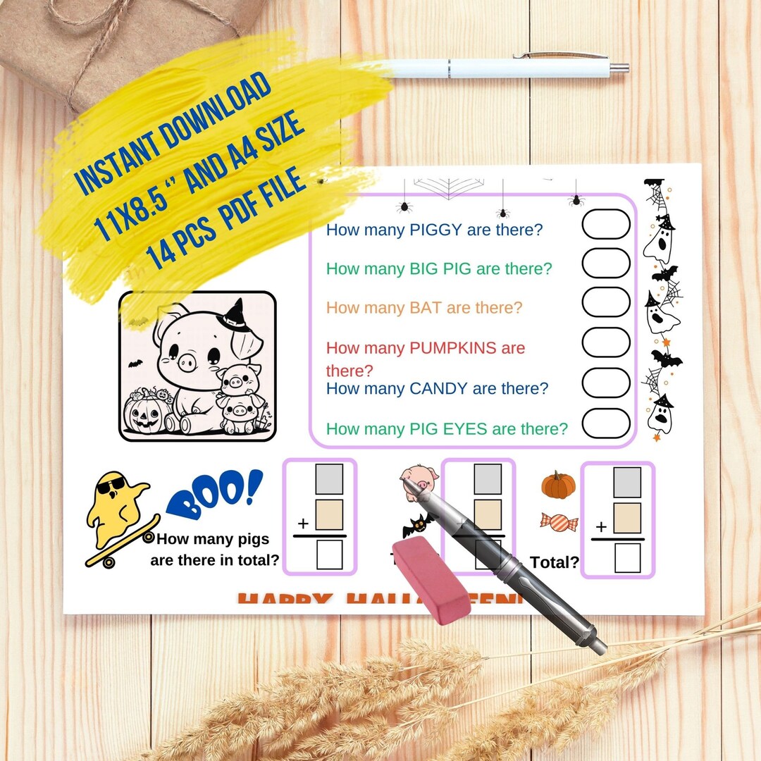 Animal Coloring Page, Halloween Coloring Book, Printable Color Page