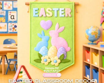 Easter Bunny Activity Panel Sewing Pattern, Fabric Wall Hanging Decor (Instant Download)